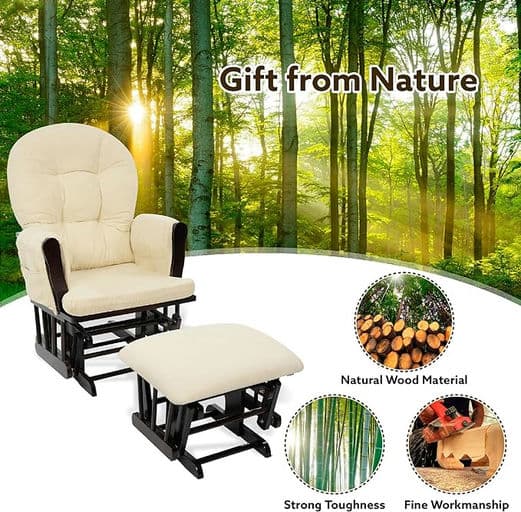 Nursery Glider & Ottoman Sets, Reclining Glider Rocker with Ottoman