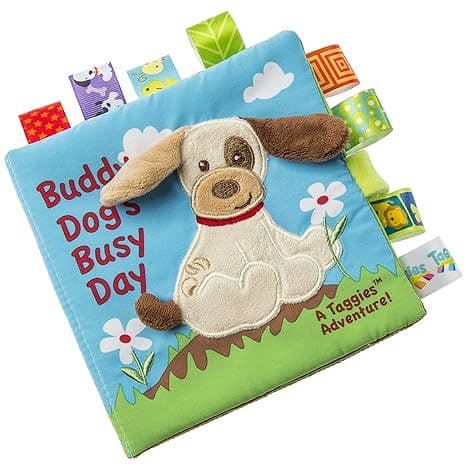 Taggies Touch & Feel Soft Cloth Book with Crinkle Paper and Squeaker