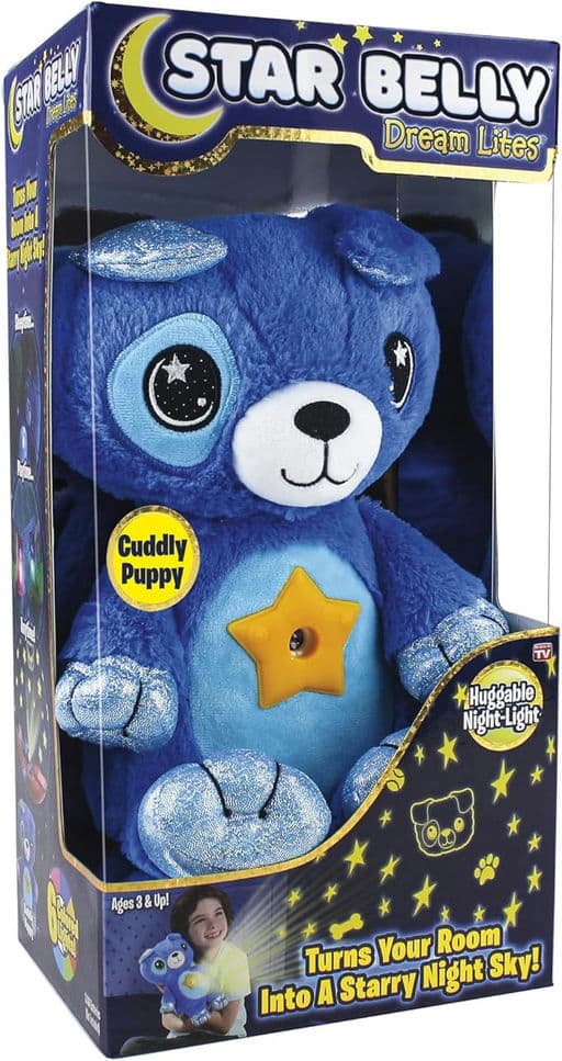 Ontel Star Belly Dream Lites, Stuffed Animal Night Light, Cuddly Blue Puppy