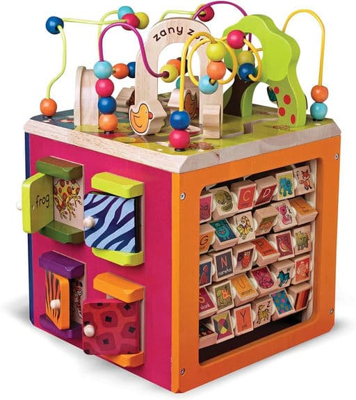 B. toys Wooden Activity Cube - Zany Zoo
