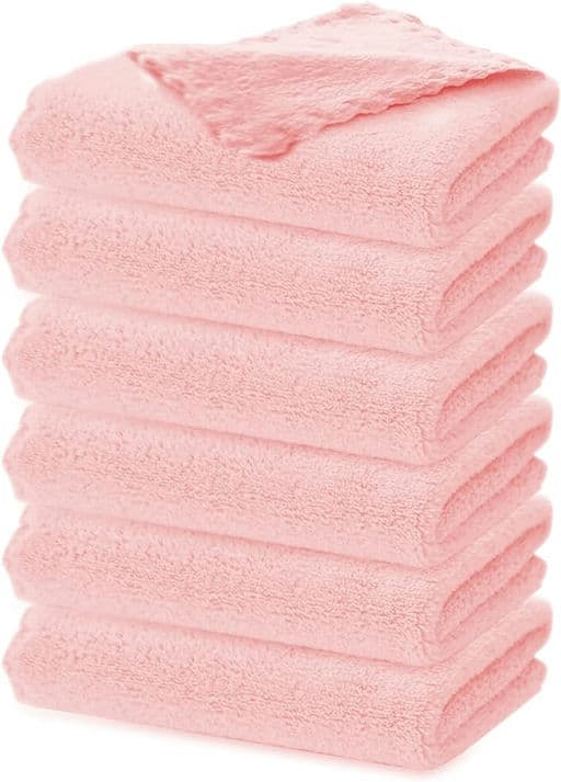 6 Pack Premium Wash Cloths 12 x 12 Inch Quick Drying Face Towel