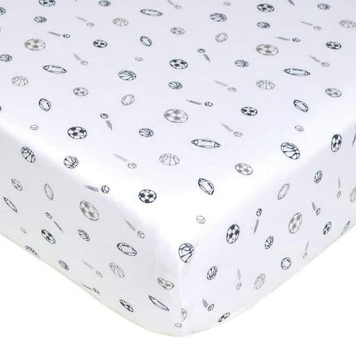 Printed 100% Cotton Jersey Knit Fitted Crib Sheet