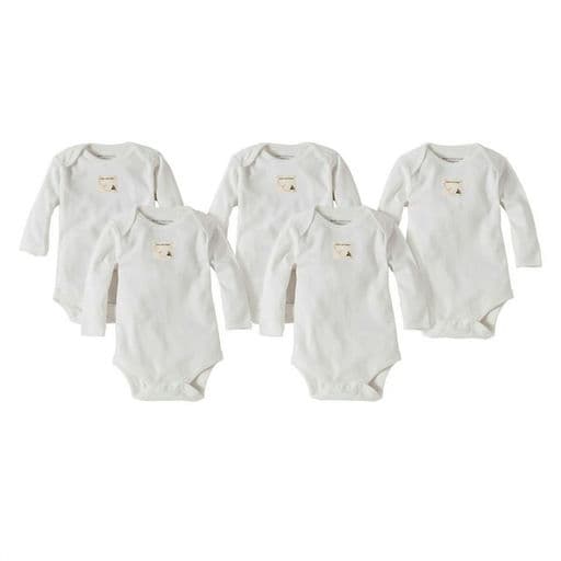 Burt's Bees Baby Unisex Organic White Long Sleeve Bodysuits