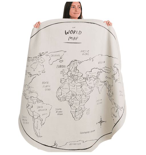 Midi Circle Mat, World Map