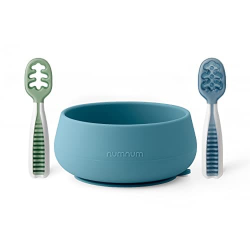 NumNum Pre-Spoon GOOtensils + Suction Bowl Self Feeding Set