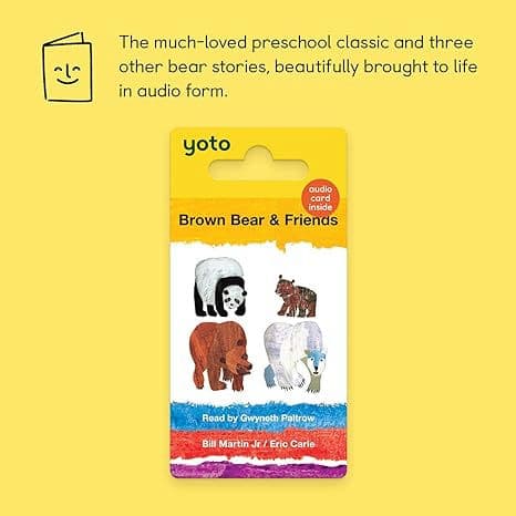 Yoto Brown Bear & Friends by Bill Martin Jr. & Eric Carle – Kids Audiobook Story Card for Use Player & Mini Bluetooth Speaker, Fun Daytime & Bedtime Stories, Educational Gift for All Ages
