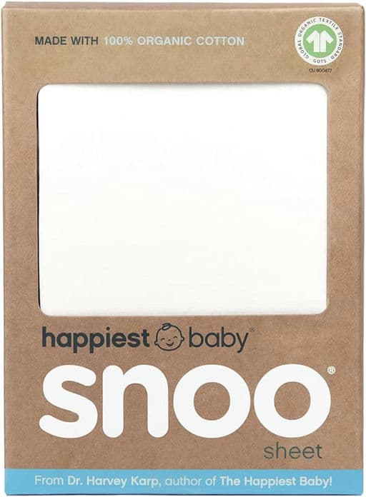 Happiest Baby SNOO Bassinet Fitted Sheet - 100% Organic Cotton Nursery Bedding - Fits SNOO Sleeper Crib Mattress (Black Galaxy)