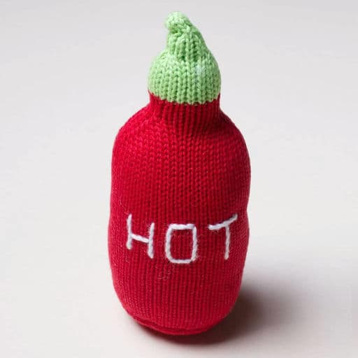 Estella Organic Cotton Handmade Baby Rattle - Hot Sauce