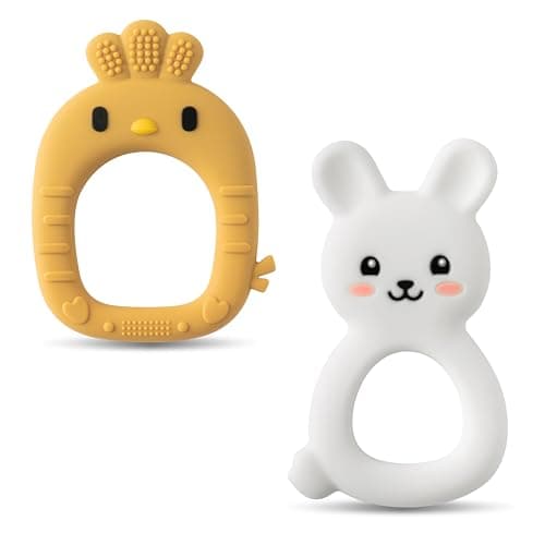 2ooya 2Pcs Easter Baby Silicone Teething Toys