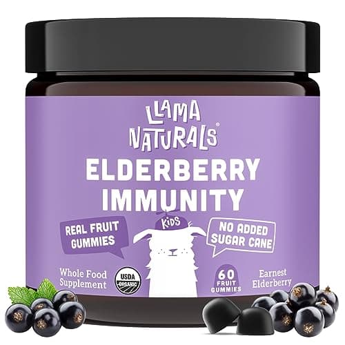 Llama Naturals Real Fruit Sambucus Elderberry Gummies for Kids