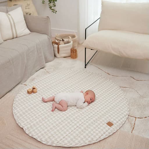 Houndstooth Linen Baby Play Mat