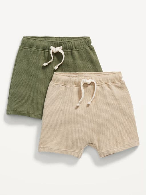 Thermal-knit pull up shorts for baby (2 pack)