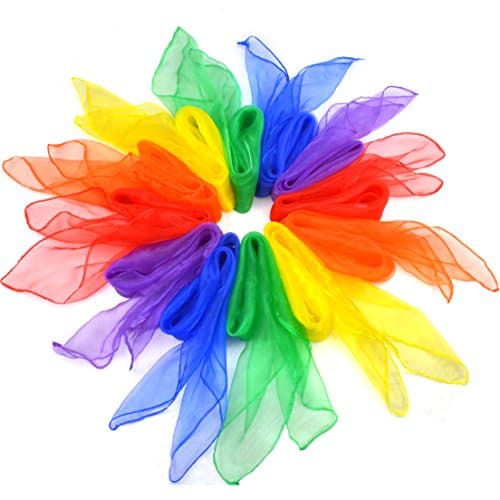 Jmkcoz 12pcs Square Silk Dance Scarves