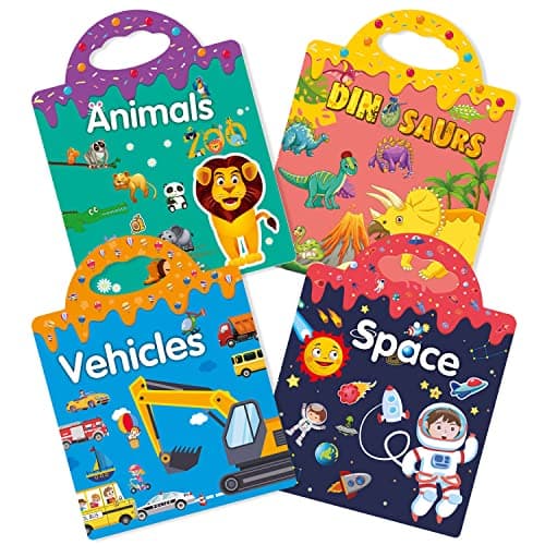Reusable Sticker Book - 4 Sets Sticker Pads