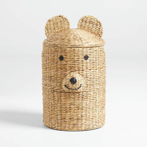 Crate and Barrel Bear Woven Kids Hamper