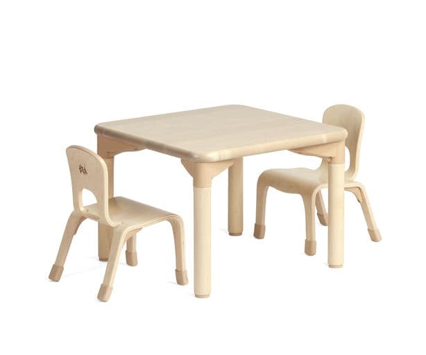 Community Playthings Square Woodcrest Table with Chairs