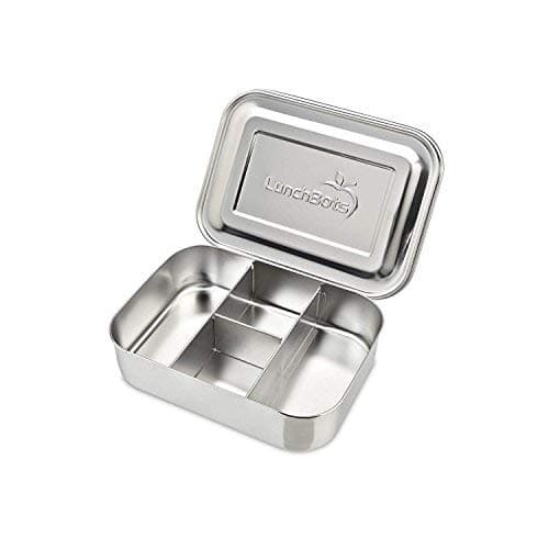 LunchBots Small Protein Packer Bento Box - Extra Small Divided Stainless Steel Snack Container