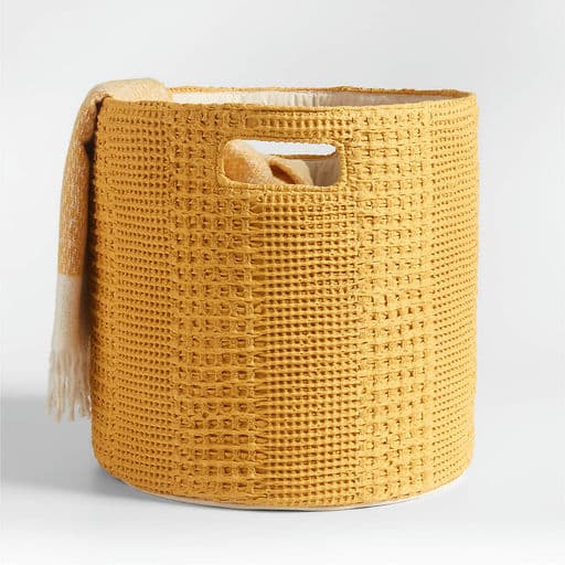 Nella Rust Waffle Weave Large Floor Bin