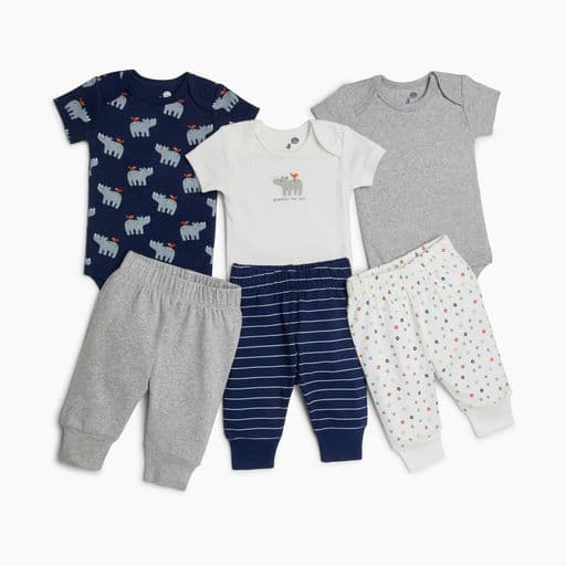 Small Story 6 Piece Set - Rhino And Bird, 3-6 M