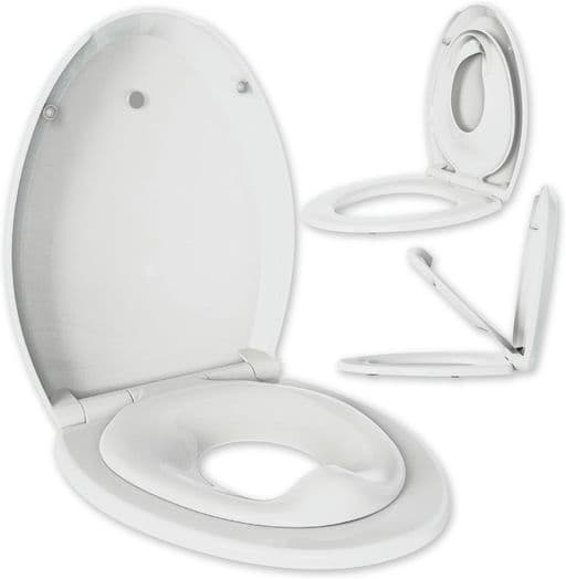 Jool Baby Toilet Seat with Built-In Potty & Splash Guard for Toddler Training