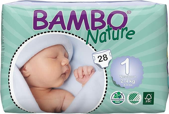 Bambo Nature Baby Diapers Classic, Size 1 (4-9 lbs), 28 Count