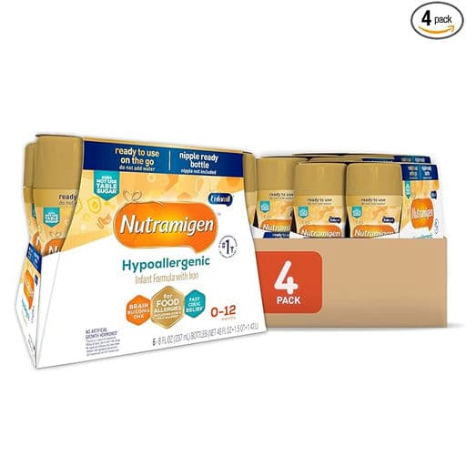 Enfamil Nutramigen Hypoallergenic Baby Formula, Lactose Free, Colic Relief from Cow's Milk Allergy Starts in 24 Hours, Brain Building Omega-3 DHA for Immune Support, 8 FL Oz (24 Count)