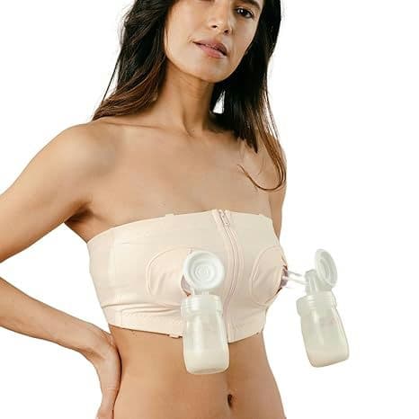 Simple Wishes Signature Hands Free Pumping Bra, Patented, Pink, X-Small/Large