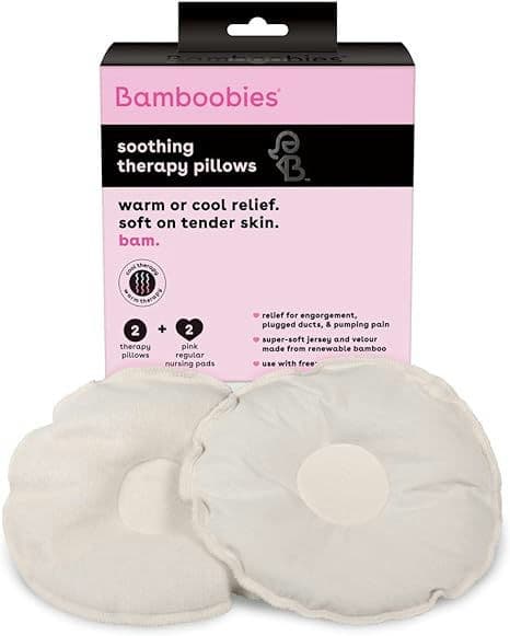 Bamboobies Women’s Soothing Nursing Pillows, Natural, Heating Pad or Cold Compress for Breastfeeding, Made in the USA