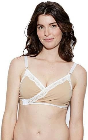 The Dairy Fairy Arden- All-in-One Nursing and Hands-Free Pumping Bra, Nude, Large