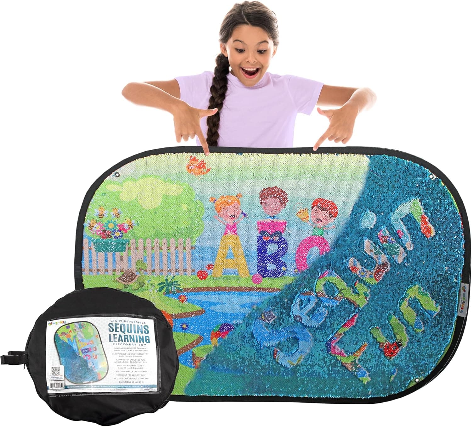 Reversible Sequins Wall Sensory Fun Toy Learning Discovery Version