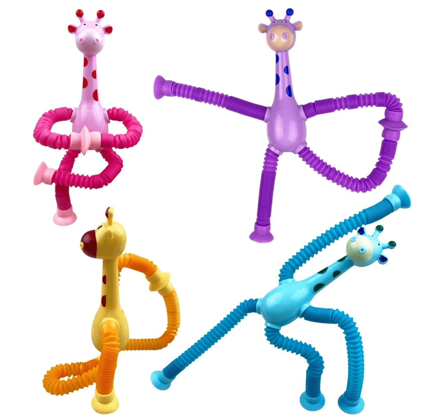 Giraffe Suction Cup Pop Tube Toys (4 Pack)