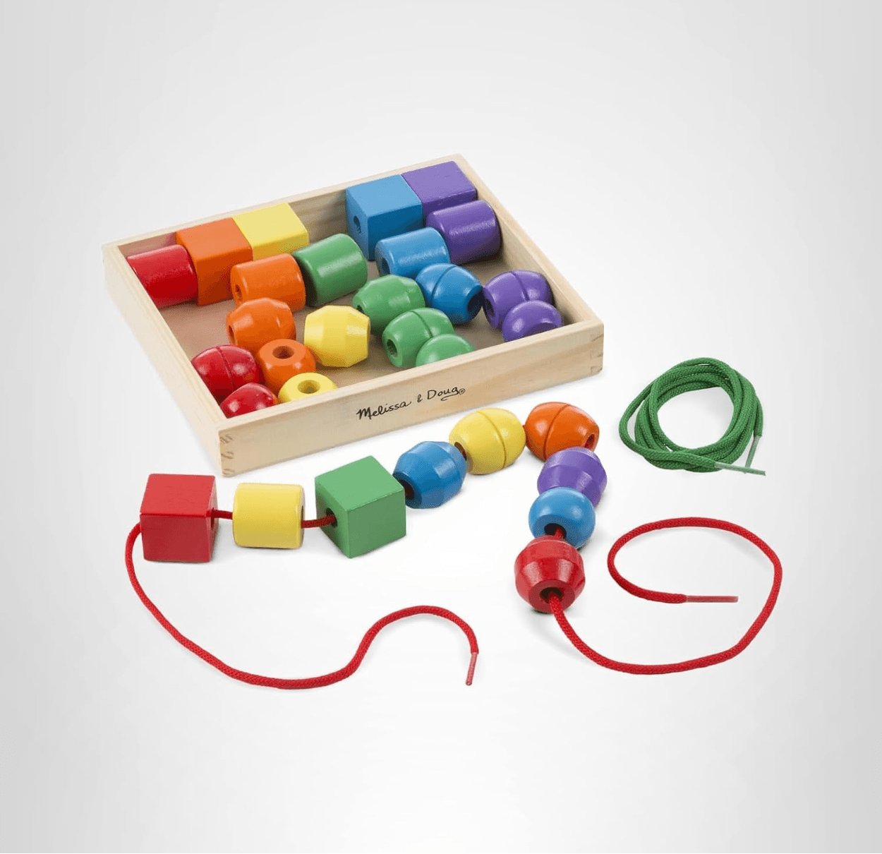 Melissa & Doug Primary Lacing Beads Wooden Toy