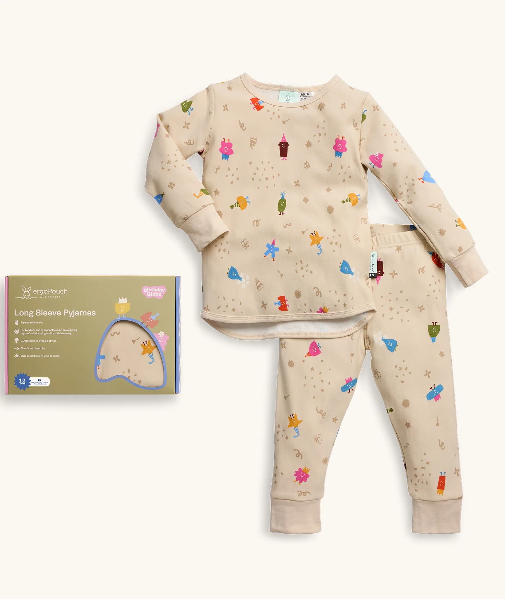 Long Sleeve Pajamas 1.0 TOG (2-Piece) (Birthday Blobs)