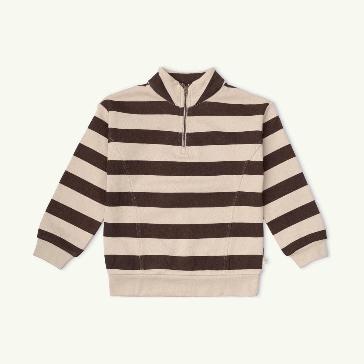 mocha stripe half zip - makemake organics
