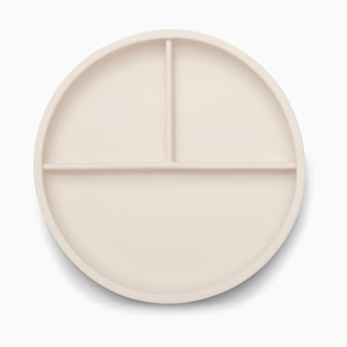 AEIOU Suction Divided Plate - Oat Milk