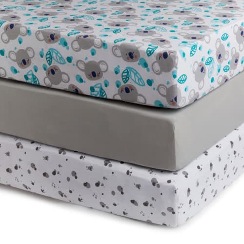 Small Story Organic Cotton Jersey Crib Sheets (3 Pack) - Koala Snuggles